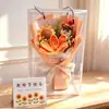 Novo buquê de tulipas de crochê feito à mão, boneca de crochê criativa, flores artificiais, presente para o Dia dos Professores para professoras