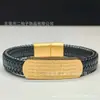 Pulseira Tailandesa de Cinco Sutras para Homens e Mulheres, Versátil Dourado Areia Preto Tendência Corda de Couro Trançada Pulseira Feita à Mão