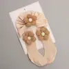Conjunto Lindo de Gorro de Flor y Calcetines para Recién Nacidos 0-1 Año Primavera y Otoño Gorro Fetal para Bebé Diadema de Invierno para Bebé Niño y Niña
