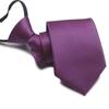 Corbata con cremallera de 8 cm al por mayor perezosa fácil de jalar sin nudo 7 cm para hombre negocios formal morado rojo rojo oscuro
