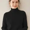 Suéter Feminino de Tricô Cashmere com Gola Alta e Manga Raglan Elegante para Trabalho Casual Simples Solto Manga Longa Top Básico