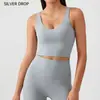 Roupa íntima esportiva com costas em U Feminina Alta Sustentação Fitness Corrida À Prova de Choque Sutiã de Yoga Almofada Fixa no Peito Regata AG001