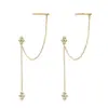 Pendientes de Cadena con Borlas y Incrustaciones de Diamantes Estilo Ins Nuevo Estilo Transfronterizos, Pendientes de Moda Personalizados de Venta Caliente Europeos y Americanos para Mujeres