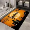 Felpudo de Halloween Transfronterizo Resistente a la Suciedad del Baño Terciopelo de Cristal Absorbente Antideslizante Felpudo para Puerta de Entrada Alfombra de Halloween