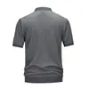 Comercio Exterior Talla Europea Verano Hombre Manga Corta Polo Botones Cárdigan Estilo Old Money Camiseta de Punto para el Día a Día Top Versátil