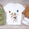Camiseta de Manga Corta para Mujer Verano Estudiante Talla Europea Comercio Exterior Europeo y Americano 2025 Top Casual Estampado Wish