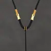 Cuerda de collar tejida a mano para hombres y mujeres, cordón para colgante de cuello, brújula de ocho tesoros dorada con cuerda colgante