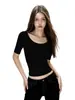 Camiseta de Manga Corta Tencel Lyocell para Mujer, Cuello Semi Alto, Nuevo Estilo 2026, Top Fino de Manga Media para Capa Base