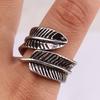 Moda Europea y Americana Anillo Ajustable de Apertura de Hoja de Árbol Retro Tendencia Elegante Simple Punk Anillo Pulsera para Hombre