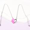 Collar de Corazón con Cierre Magnético, Multicolor, Par de Pareja, Cadena de Acero Inoxidable, Nueva Joyería Estilo Europeo y Americano, Forma de Corazón