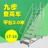 Escalera para Estantería de Almacén Carrito de Picking para Supermercado Vehículo de Acceso a Altura para Garaje Plataforma Móvil Desmontable Plegable de Doble Capa Escalera de Acceso a Altura
