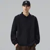 Sudadera casual de peso pesado para hombre, cuello redondo, manga larga, color liso bordado, nueva de otoño 2026, marca de moda para adolescentes