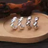 Pendientes de Plata S925 con Diseño Nicho Estilo Coreano de Croissant, Pendientes de Moda para Hombres y Mujeres, Pendientes Brillantes Estilo Francés con Giro Espiral