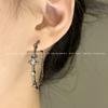 Pendientes de diamantes de bambú Planet Saturno, estilo europeo y americano, estilo hip hop, dulces, geniales, con personalidad de chica sexy, pendientes de metal.