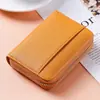 Porta-moedas com Zíper de Latão de Alta Qualidade com Padrão de Lichia Estilo Japonês Textura de Couro Genuíno Bolsa de Dinheiro de Nicho Multifuncional Estilo Japonês