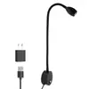 Luz de lectura LED con cuello de cisne flexible, con enfoque ajustable, atenuación táctil y opción de luz roja