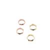 Accesorios de joyería DIY Anillo de superficie cortada hueca Cuenta de doble agujero Anillo hexagonal chapado en oro real chapado en cobre