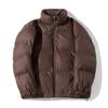 Americano Retrô Espessado Couro PU Curto Algodão Outerwear Estilo Inverno Gola Alta Algodão Outerwear Marca Tendência Quente Pão Outerwear Q