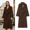 Comercio Exterior Transfronterizo En Stock Estilo Europeo y Americano Abrigo Largo de Lana Doble Botonadura Clásico de Invierno para Mujer Estilo Británico