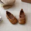 Zapatos de Princesa para Niñas 2026 Primavera y Otoño Nuevos Zapatos de Cuero para Niños Zapatos Planos Brillantes con Lazo para Niñas Mocasines para Niñas