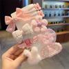 Grampo de cabelo infantil de pelúcia para outono e inverno, acessórios de cabelo de amor, flores de lã não machucam o cabelo, grampo de cabelo com laço fofo tudo incluído, adorno de cabeça
