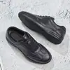 Zapatos Casuales de Cuero al por Mayor, Cómodos para Todas las Estaciones, Zapatos Ligeros y Cómodos para Hombre, Zapatos Deportivos de Cuero Negros Transpirables y de Suela Suave