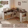Mesa de madeira maciça com estante, mesa integrada para quarto, penteadeira de canto para uso doméstico, gaveteiro, mesa de estudo para estudante, mesa para computador de mesa