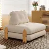 Bloques de Construcción Modulares Sofá Cama Plegable Combinación Madera Maciza Individual Doble Uso Apartamento Pequeño Estilo Crema Sala de Estar Sofá Perezoso