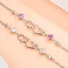 Versão Coreana do Sinal de Felicidade Feminina Duplo Coração Pulseira Feminina Banhada a Prata Joias Europeias e Americanas Atacado Joias da Moda