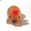 Capibara Transparente 3D Adorno de Resina DIY Decoración de Escritorio de Coche Llavero Taza de Agua Accesorios de Resina
