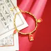Nova Pulseira Vietnamita Estilo Chinês Ouro de Areia Retrô Esmalte Gota de Óleo Marca da Fortuna Pulseira Design Feminino Sensação Cor Duradoura Sem Descoloração Primeira Joia