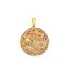 Nuevo Colgante de Acero Inoxidable Estilo Hip Hop Europeo y Americano León Dragón Carta Faraón para Hombre Con Adorno de Diamante Bañado en Oro 18K