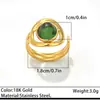 Anillos Vintage de Acero Inoxidable Transfronterizos con Malaquita y Turquesa, Diseño de Nicho, Joyería de Mano Versátil y Elegante de Acero de Titanio al por Mayor