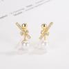 Pendientes de perla anudada 2022 nueva moda Pendientes incrustados de diamantes moda femenina Corea del Sur personalizados exquisitos pendientes de alta calidad