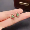 Aretes Transfronterizos de Esmeralda Natural para Mujer, Accesorios de Nicho de Alta Gama, Joyería de Plata 925, Joyería de Lujo 4*5, Venta Directa de Fábrica