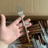 Petitbonheur Estilo Ins Coreano Acero Inoxidable Cubiertos Estilo Occidental Cuchillo, Tenedor, Cuchara, Palillos de Comedor para el Hogar, Tenedor