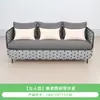 Sofá de Jardín Moderno de Lujo con Marco de Aluminio, Correas Anchas Tejidas, Reposabrazos Curvos y Tapicería Suave para Terraza Exterior