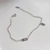 Pulsera de plata de ley s925 con diseño de la suerte y forma cuadrada para mujer, estilo informal, combinable con todo.