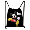 Mochila Nueva de Dibujo con Cordón Estampado Colorido de Mickey Poliéster Gran Capacidad Moderna con Cordón para Niños Venta al por Mayor Caliente