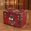 Caja de Madera Exquisita Retro Estilo Chino con Cerradura, Caja de Almacenamiento de Escritorio para Artículos Varios, Caja de Almacenamiento de Documentos, Caja de Madera Estilo Antiguo, Caja Especial