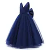 Vestido de Casamento Europeu e Americano Novo para Crianças 2025 Sem Mangas Cetim Renda Vestido de Aniversário para Meninas para Apresentação