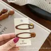2 Paquetes de Clips para el Cabello Coreanos Nuevos Color Café Oso Bb, Lindos y Modernos Clips para Flequillo, Clips Laterales, Accesorios para el Cabello para Niños y Mujeres