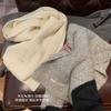 Alta calidad ~ Bufanda de Punto Trenzado de Mezcla de Lana de Color Sólido Engrosada Suave Cera Bufanda para Pareja para Mujer que Combina con Todo para Otoño e Invierno