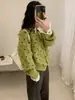 Otoño/Invierno 2026 Nuevo Estilo Coreano Lunares Bloques de Color Retro Atmósfera Suave Tejido de Punto Cárdigan Prendas de Abrigo Top Mujer