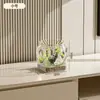 Tanque de Peces Transparente Material para Mascotas, Plástico Simple y Preferido, Resistente al Desgaste y a las Caídas, Tanque Hidropónico Pequeño de Escritorio Multi-Estilo para Peces Dorados