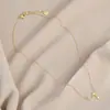 Cadena de Clavícula Elegante con Zirconia Bañada en Oro Real Diseño de Nicho Femenino Collar de Estrella y Luna Cadena de Lana de Moda Versátil