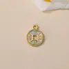 Pingente Antigo de Cabacinha com Gotejamento de Ouro para Boa Sorte, Paz e Alegria Joia Artesanal DIY Pingente Decoração de Pulseira Pequeno Pingente