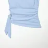 Ropa de mujer transfronteriza 2026 Moda europea y americana ajuste ceñido lateral con lazo fruncido sin mangas camiseta top para mujer F321286