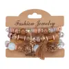 Pulseira Color Block Personalizada para Mulheres, Pulseira de Contas de Vidro Boêmia Multicamadas, Torre Eiffel com Borla, Venda Quente Transfronteiriça