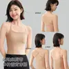 Base Líquida Alça Fina Camisola Costas Nuas Roupa Íntima Roupa Externa Feminina Curta Modal Sem Costura Sutiã Camiseta Invisível